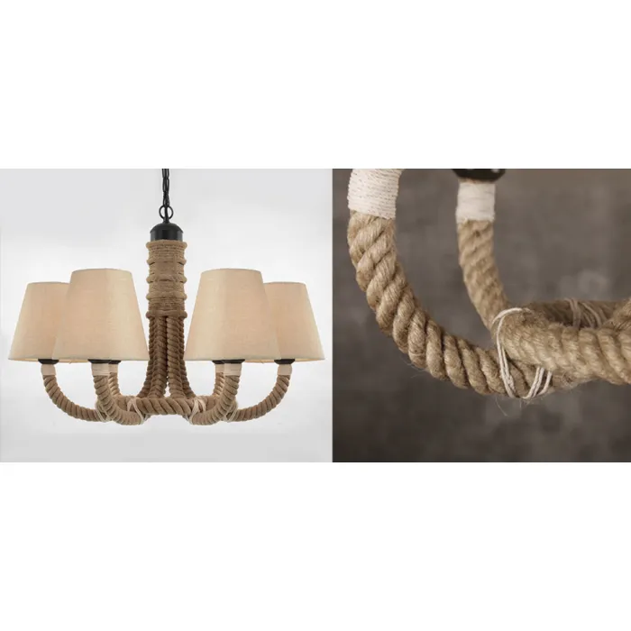 Люстра Rattan Chandelier Loft Rope Light от ImperiumLoft