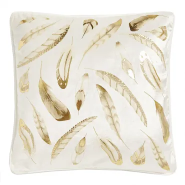 Декоративная подушка Золотые перья