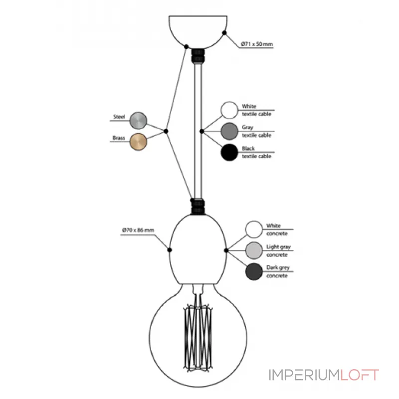 Подвесной светильник BETON BOLTI designed in 2015 от ImperiumLoft Подвесной светильник BETON BOLTI designed in 2015 от ImperiumLoft