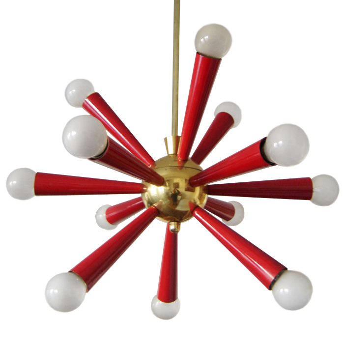 Люстра Mid Century Modern ATOMIC Sputnik Red от ImperiumLoft