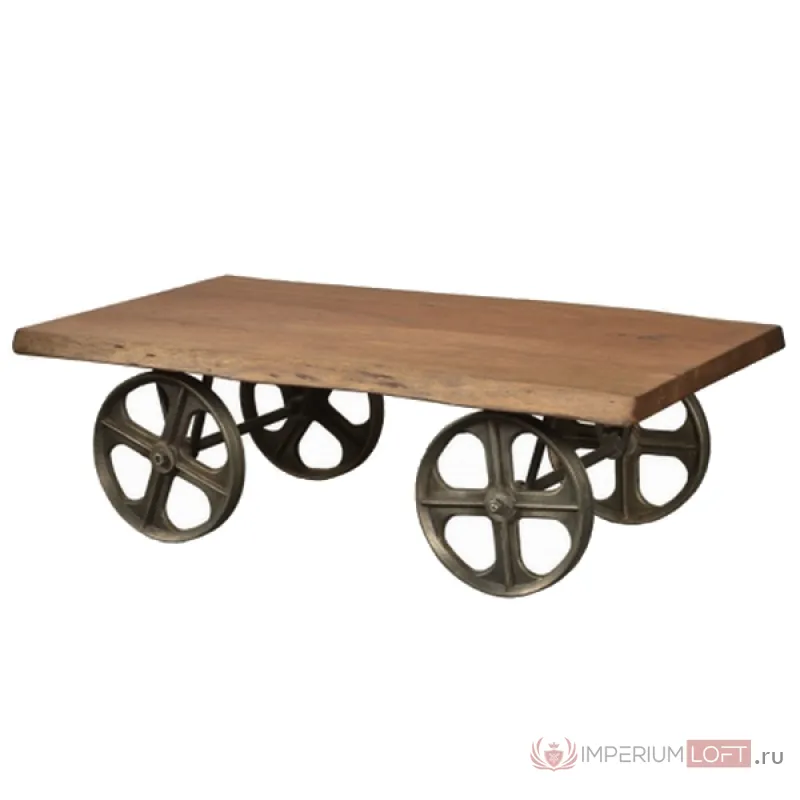 Стол на колесах Industrial Coffee Table on Wheels от ImperiumLoft