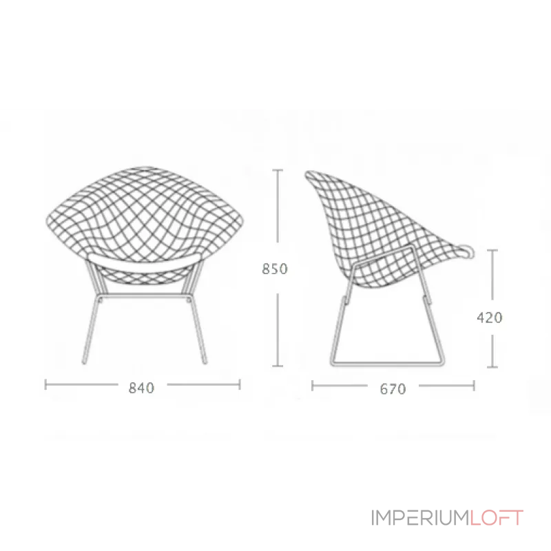 Кресло Bertoia Diamond Chair