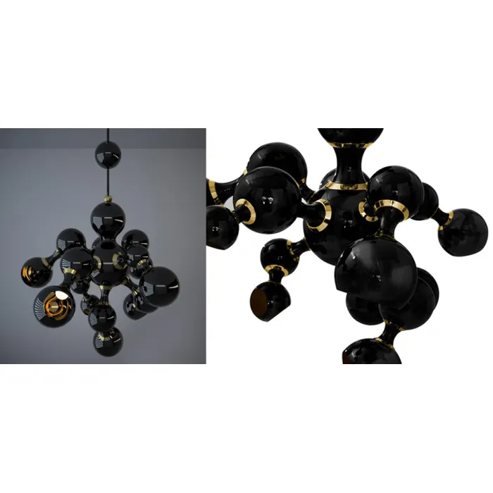 Люстра Atomic Suspension black Делайт Full от ImperiumLoft