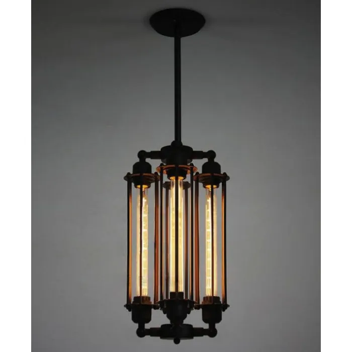 Подвесной светильник Loft Industrial Edison Cage Vertical Quatro от ImperiumLoft