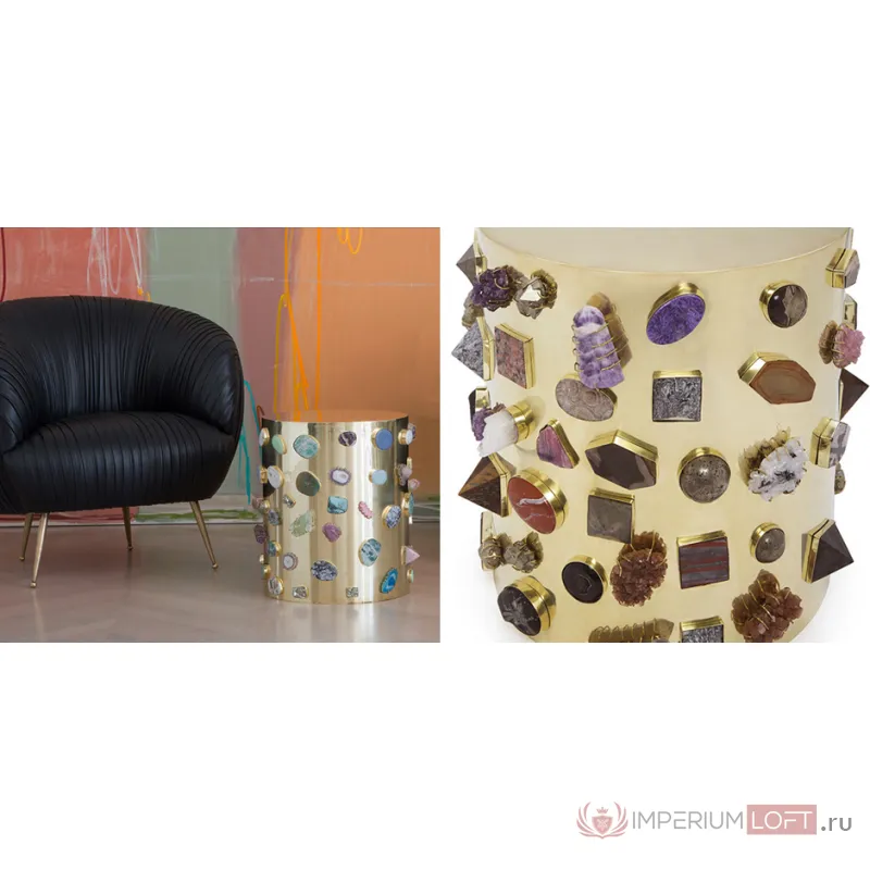 Табурет с полудрагоценными камнями Kelly Wearstler BEJEWELED STOOL от ImperiumLoft