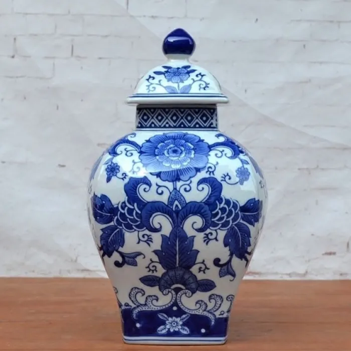 Ваза с крышкой Dark Blue Pattern от ImperiumLoft