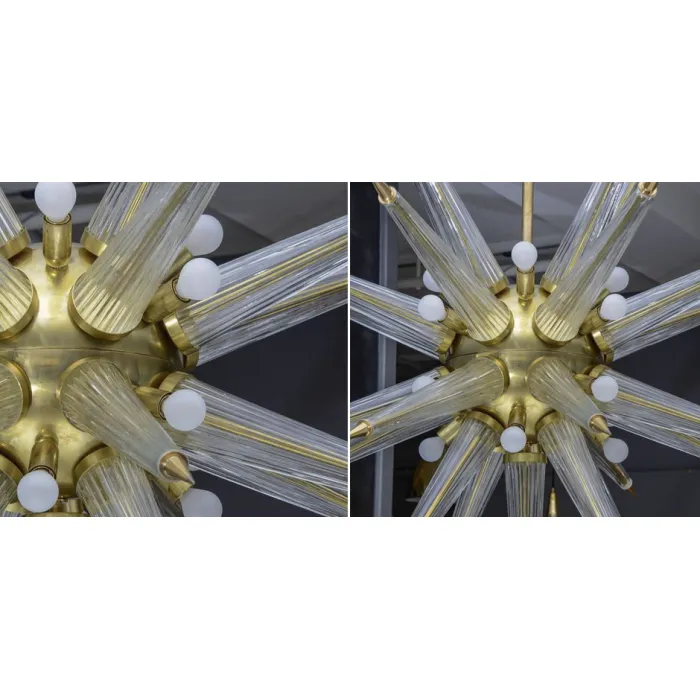 Люстра Brass Sputnik Chandelier with Murano Glass Spikes от ImperiumLoft