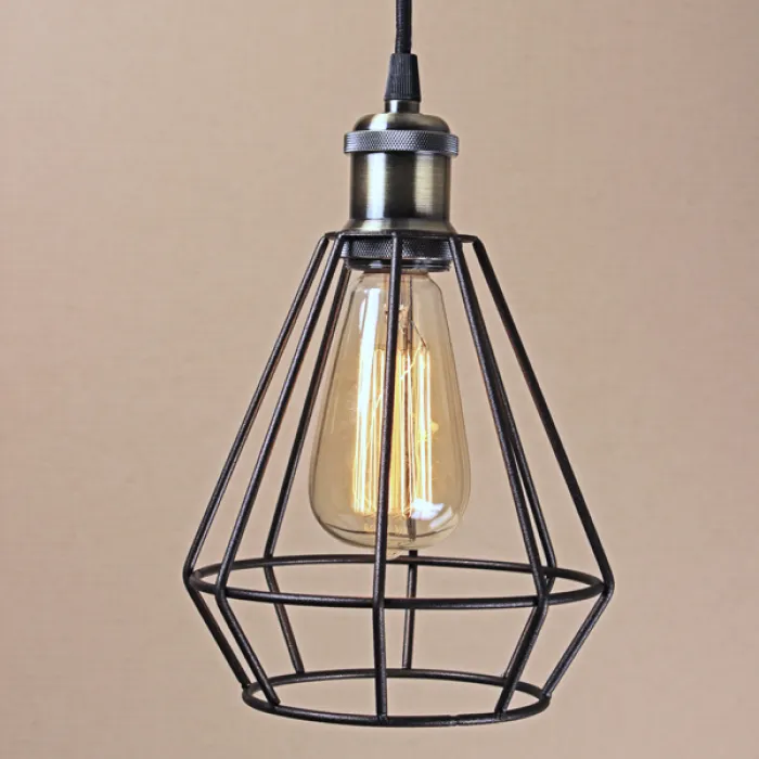 Подвесной светильник Wire Cage Pendant Punch Black от ImperiumLoft