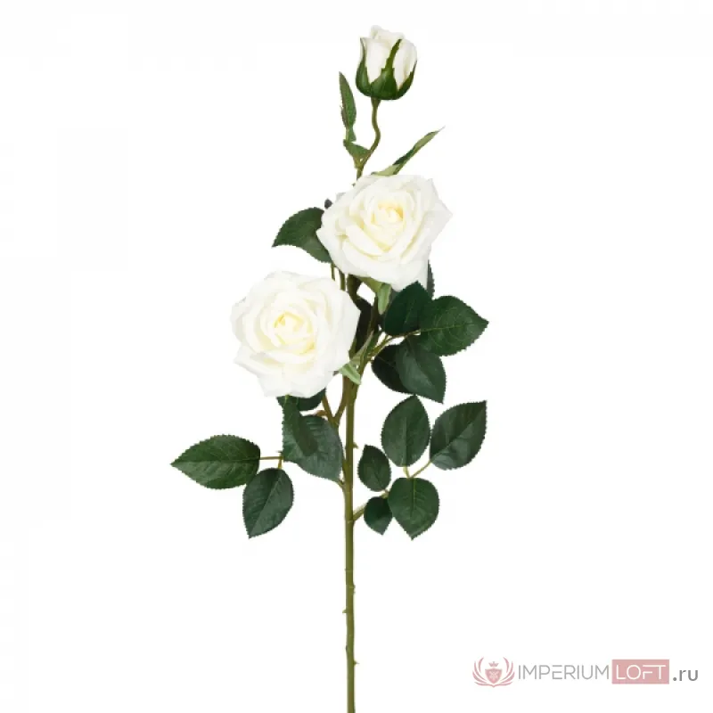Декоративный искусственный цветок Large Branch White Rose от ImperiumLoft