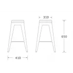 Барный стул Tolix Bar Stool 65