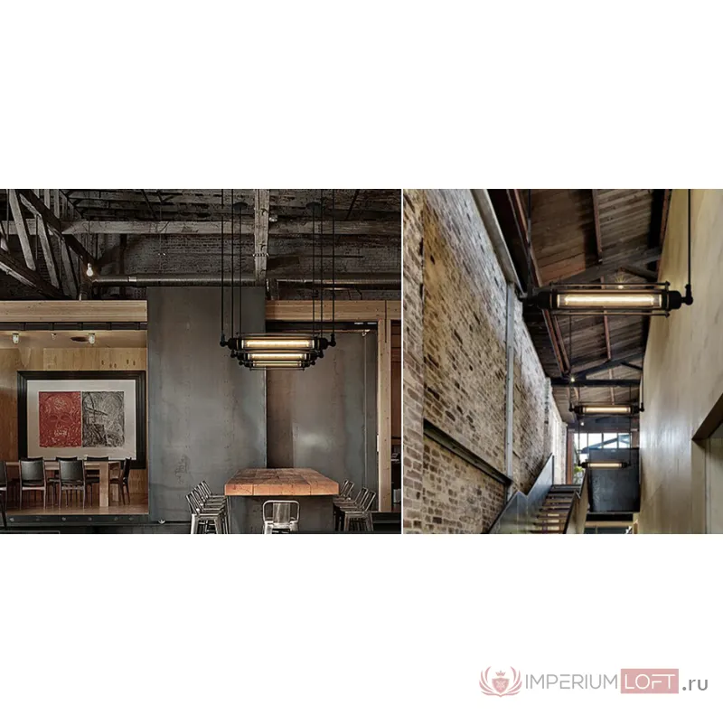 Подвесной светильник Loft Industrial Edison Cage Horizontal Mono от ImperiumLoft