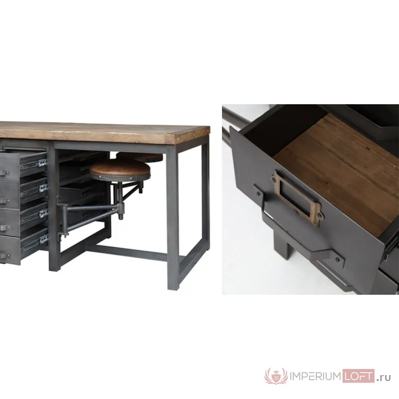 Большой рабочий стол Rupert Work Table Rustic от ImperiumLoft