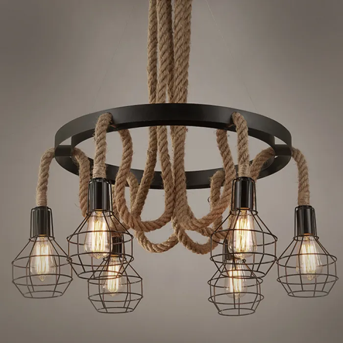 Люстра Loft Rope Chandelier cage VI от ImperiumLoft