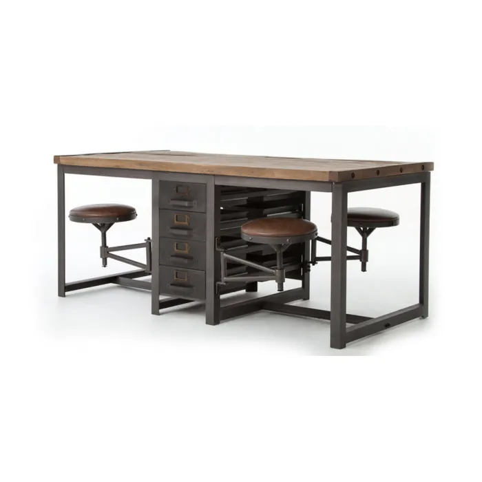 Большой рабочий стол Rupert Work Table Rustic от ImperiumLoft