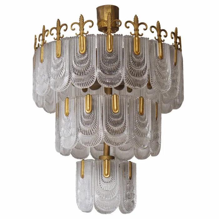 Потолочная люстра Large Art Deco Murano Kaiser Leuchten Chandelier