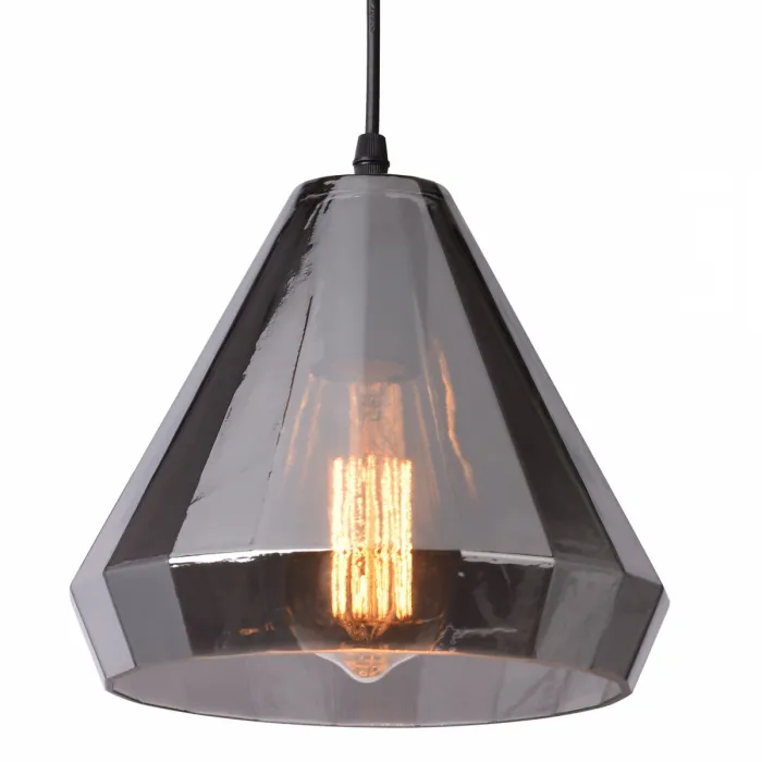 Подвесной светильник faceted cone Smoke glass pendant lamp от ImperiumLoft