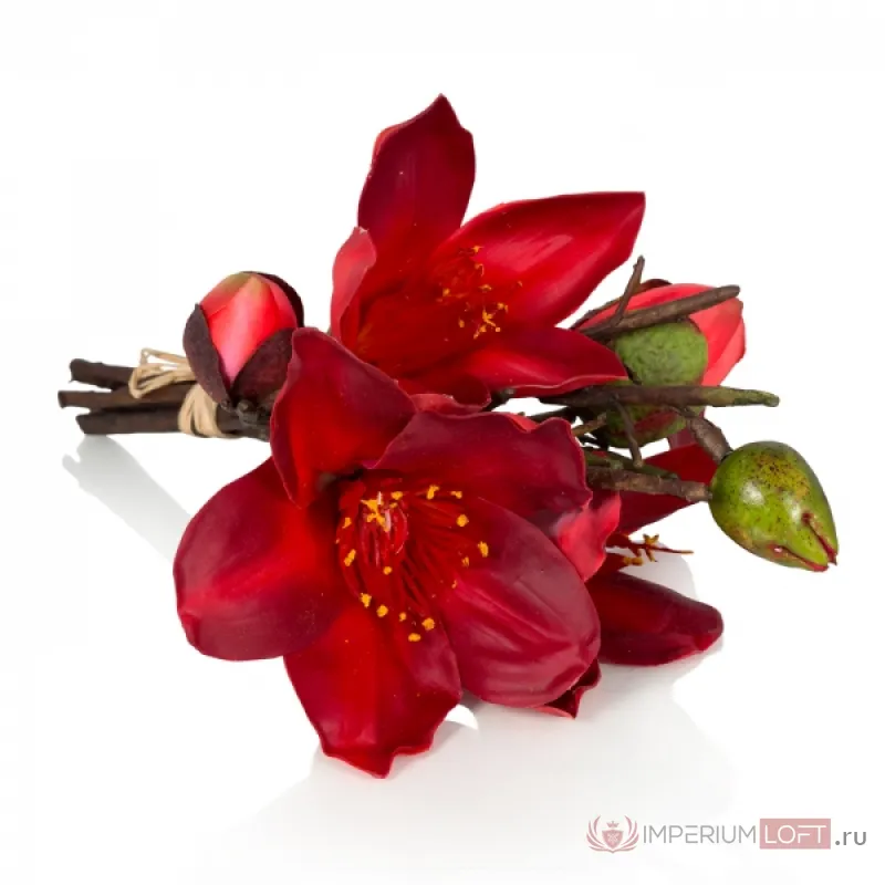 Декоративный искусственный цветок Bouquet Of Red Magnolia от ImperiumLoft