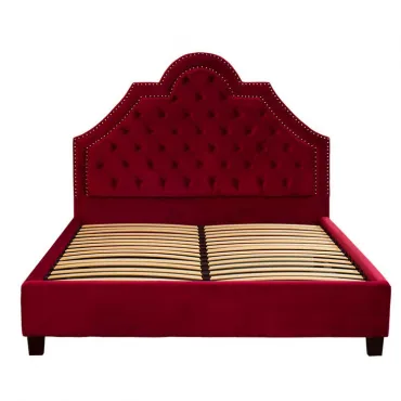 Кровать двуспальная с изголовьем красная Button от ImperiumLoft