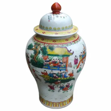 Китайская чайная ваза с крышкой multi color