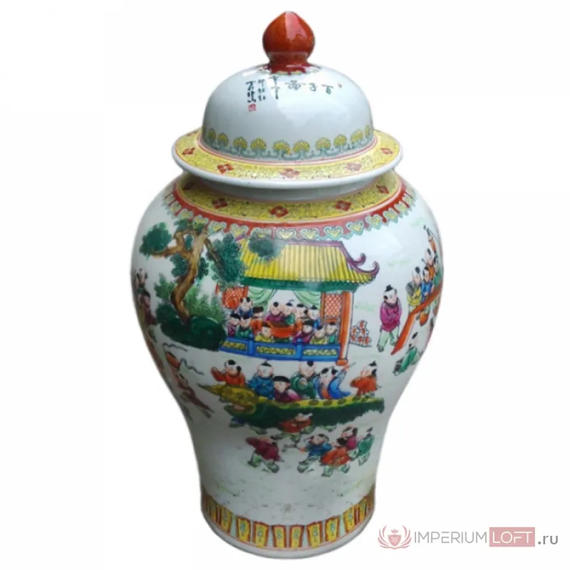 Китайская чайная ваза с крышкой multi color от ImperiumLoft