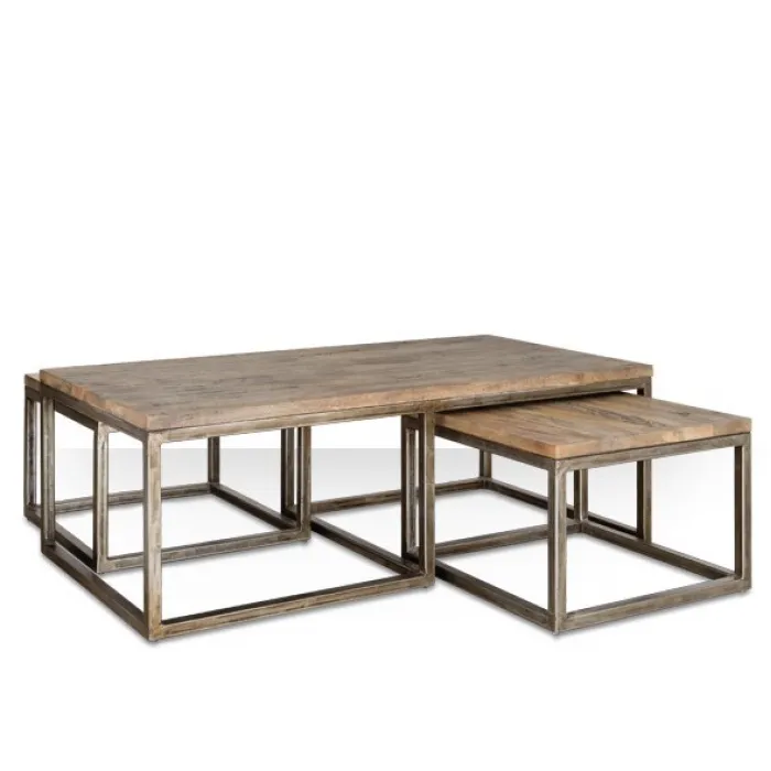 Журнальный стол Industrial Metal Rust Triple Table от ImperiumLoft