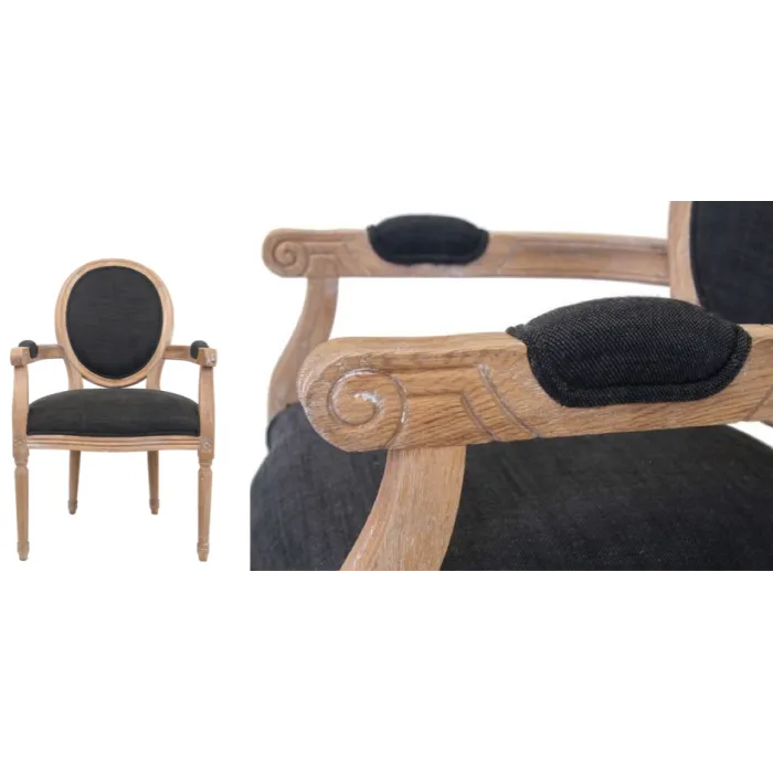 Стул French chairs Provence Black ArmChair от ImperiumLoft