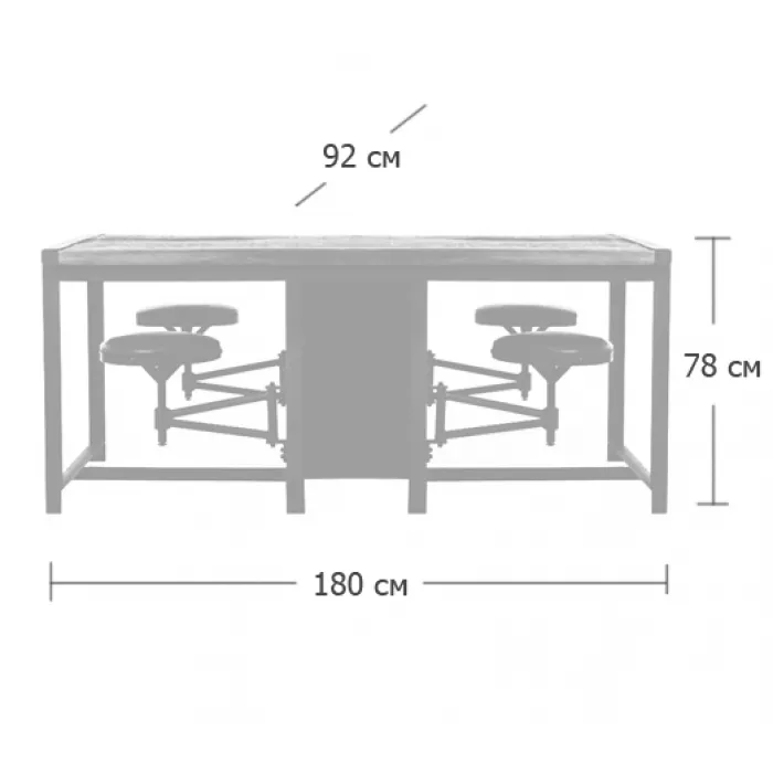 Большой рабочий стол Rupert Work Table Rustic от ImperiumLoft