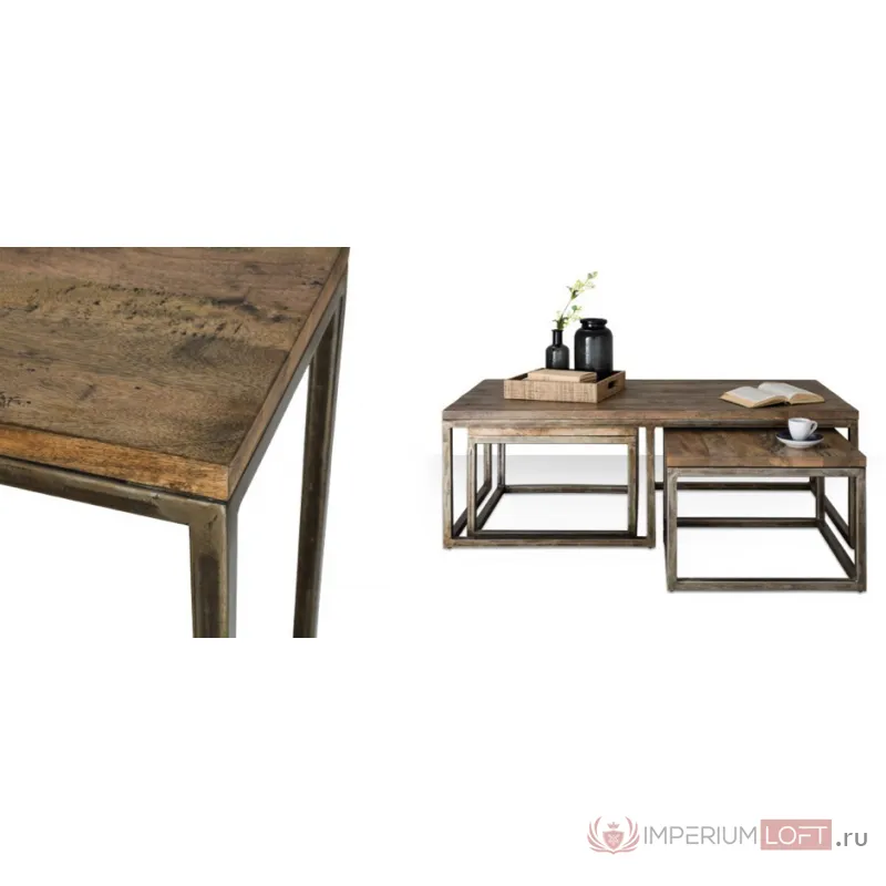 Журнальный стол Industrial Metal Rust Triple Table от ImperiumLoft