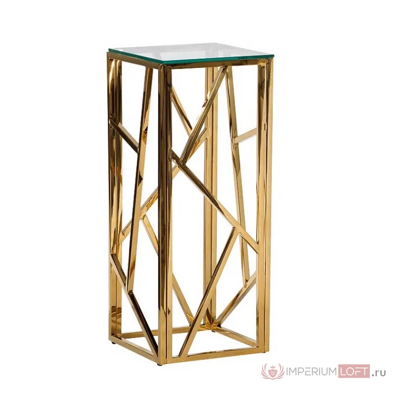 Подставка Serene Furnishing Gold Clear Glass Top stand от ImperiumLoft