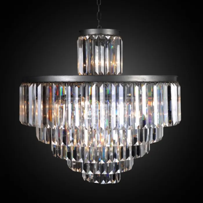 Люстра RH 1920s Odeon Clear Glass Fringe Chandelier - 6 rings от ImperiumLoft