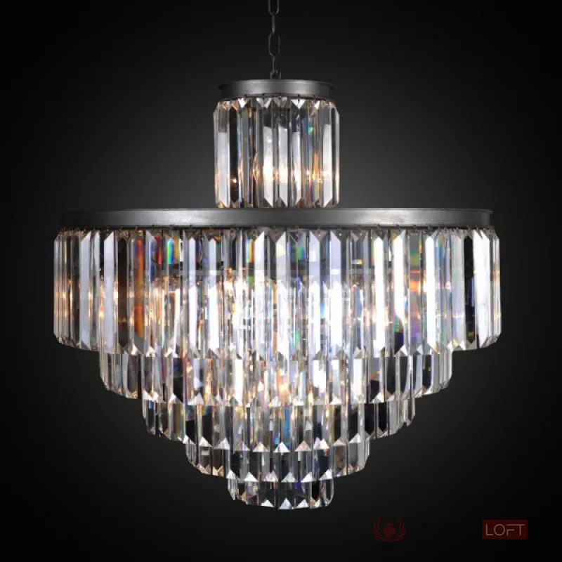 Люстра RH 1920s Odeon Clear Glass Fringe Chandelier - 6 rings от ImperiumLoft