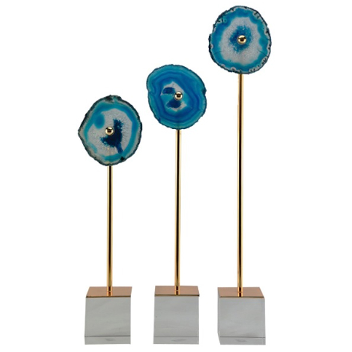Комплект из 3-х статуэток AGATE DESIGN blue от ImperiumLoft