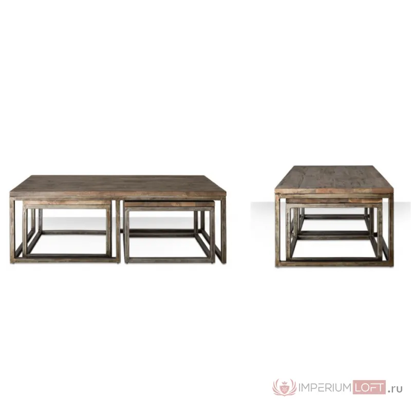 Журнальный стол Industrial Metal Rust Triple Table от ImperiumLoft