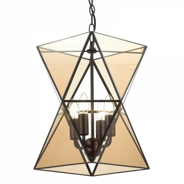 Люстра PolyPyramid Glass Pendant 4 Cognac от ImperiumLoft