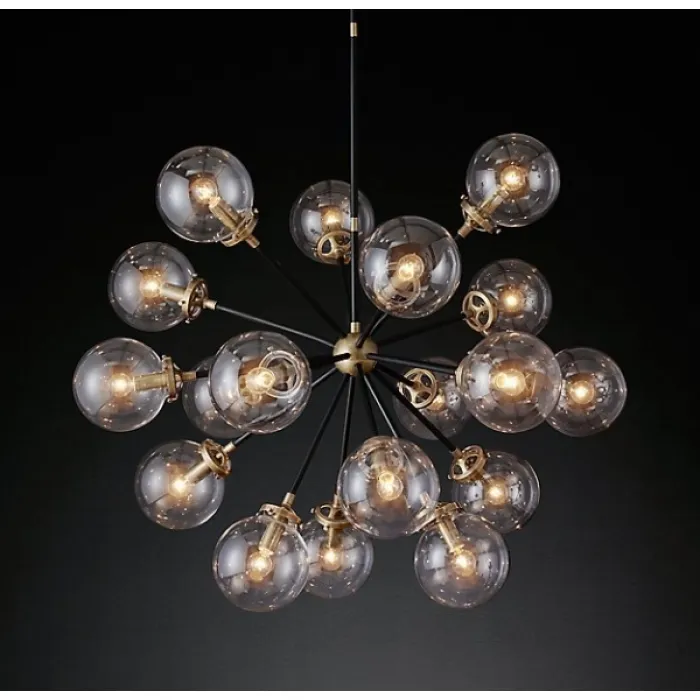 Люстра RH Bistro Globe Clear Glass Burst Chandelier 16 от ImperiumLoft