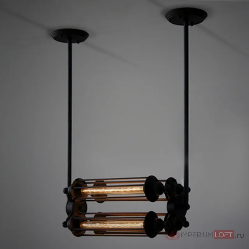 Подвесной светильник Loft Industrial Edison Cage Horizontal Quatro от ImperiumLoft