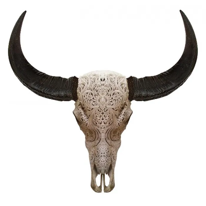 Череп буйвола Buffalo Skull Tribal Carving 1 от ImperiumLoft