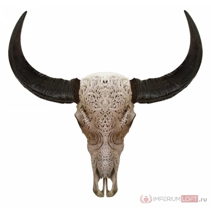 Череп буйвола Buffalo Skull Tribal Carving 1 от ImperiumLoft