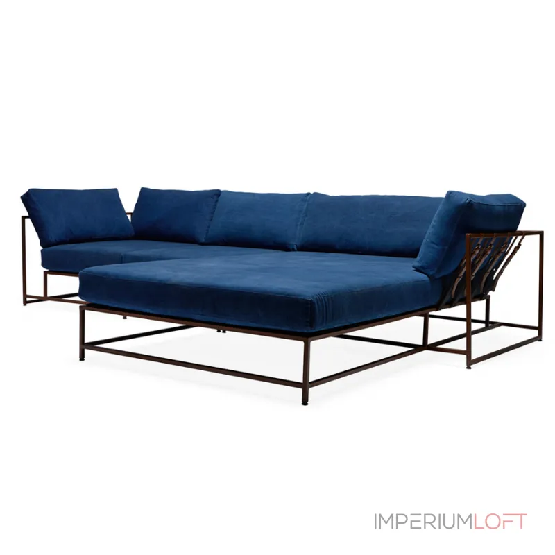 Угловой диван Indigo Denim and copper Sectional sofa designed by Stephen Kenn and Simon Miller in 2014 Угловой диван Indigo Denim and copper Sectional sofa designed by Stephen Kenn and Simon Miller in 2014