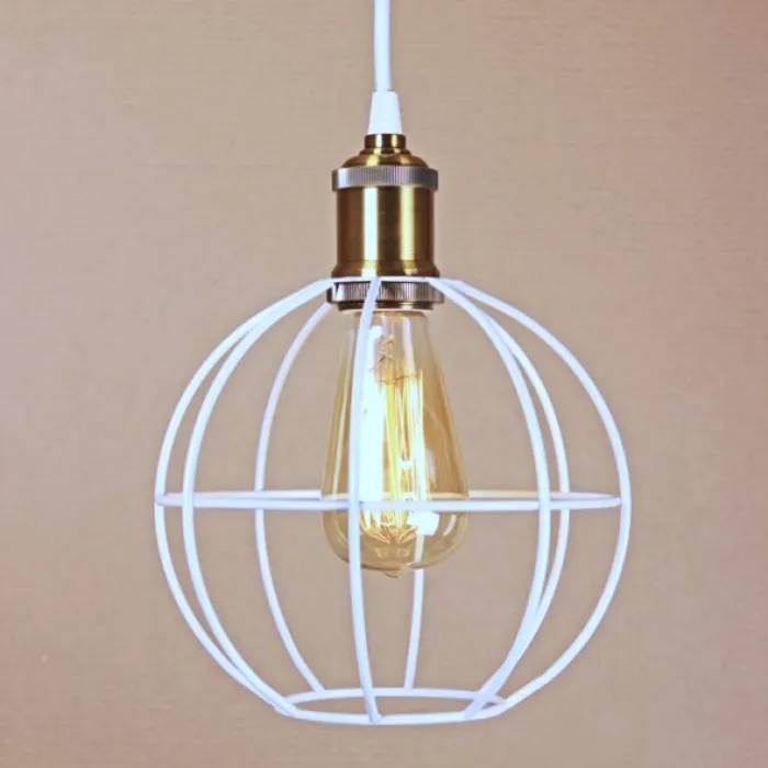 Подвесной светильник Wire Cage Pendant Ball White от ImperiumLoft