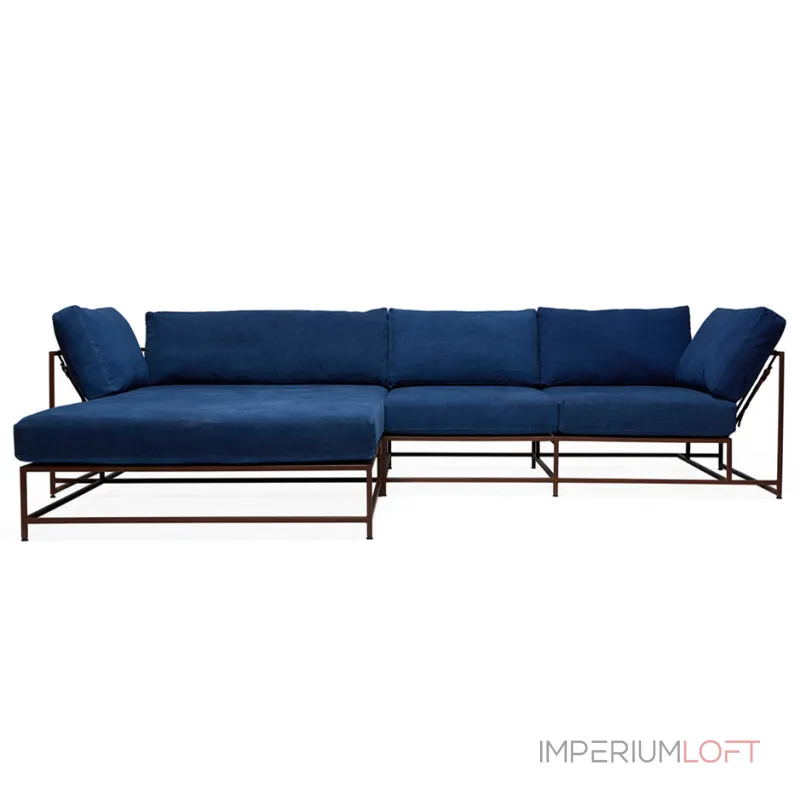 Угловой диван Indigo Denim and copper Sectional sofa designed by Stephen Kenn and Simon Miller in 2014 Угловой диван Indigo Denim and copper Sectional sofa designed by Stephen Kenn and Simon Miller in 2014