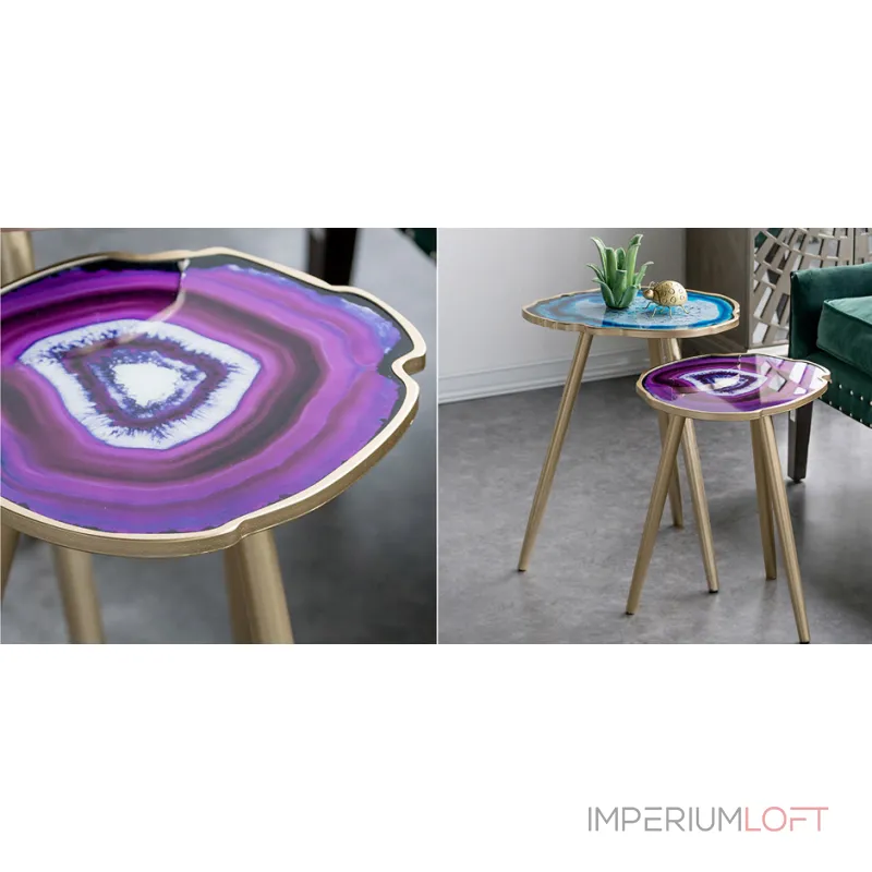 Кофейный стол Imitation Agate Fuchsia