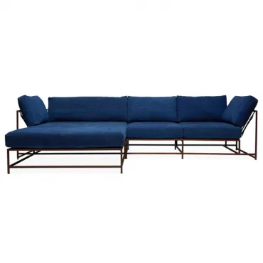 Угловой диван Indigo Denim and copper Sectional sofa designed by Stephen Kenn and Simon Miller		 in 2014