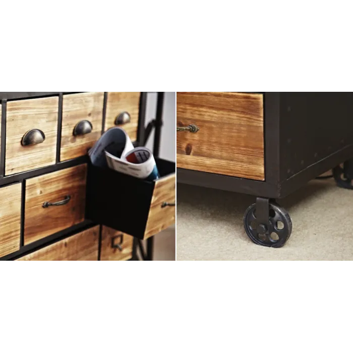 Комод на колесах Rolling Loft Industrial 12 Box от ImperiumLoft