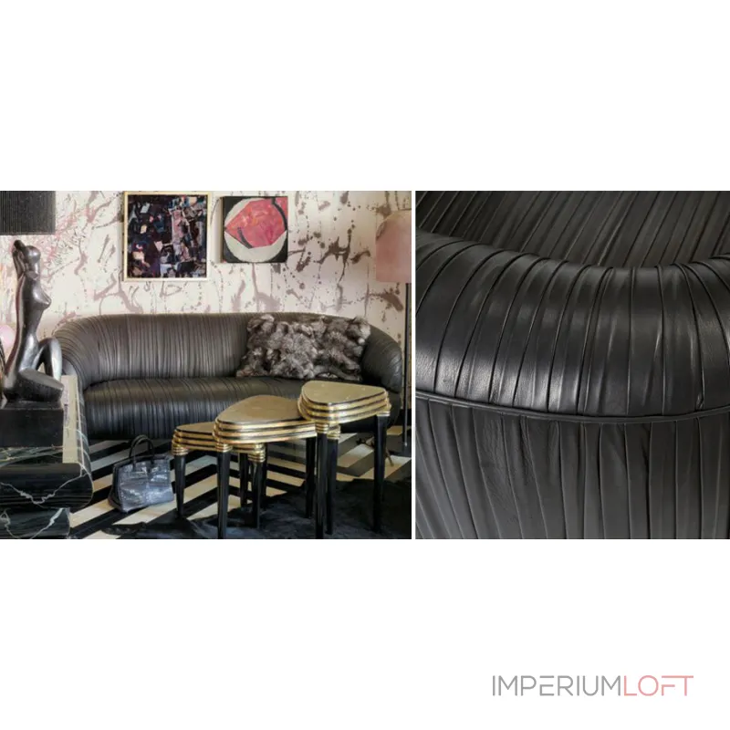 Софа Kelly Wearstler Souffle Settee Leather от ImperiumLoft