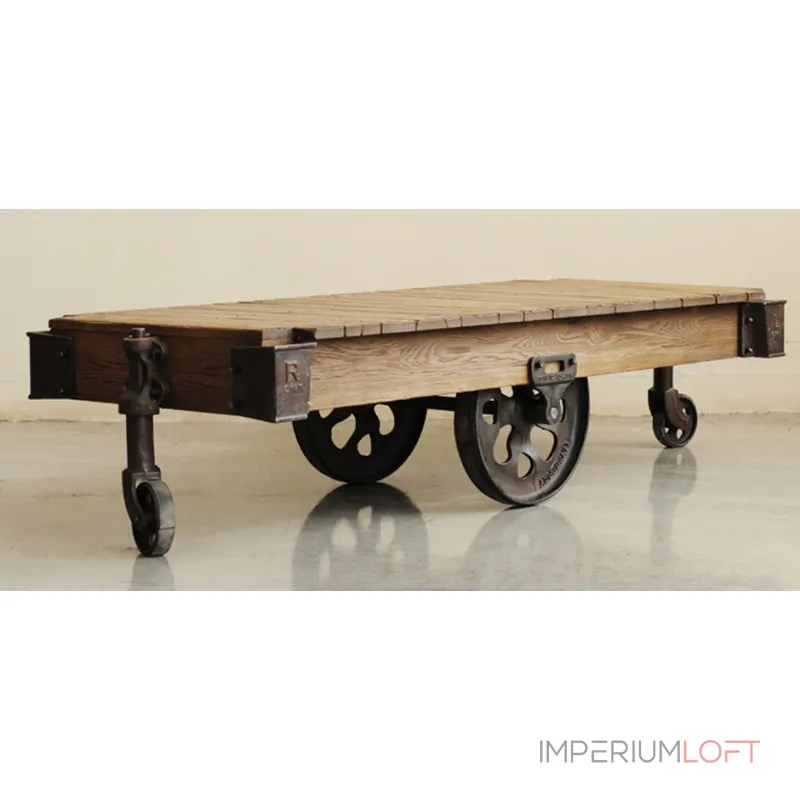 Кофейный стол на колесах Factory Cart Coffee Table