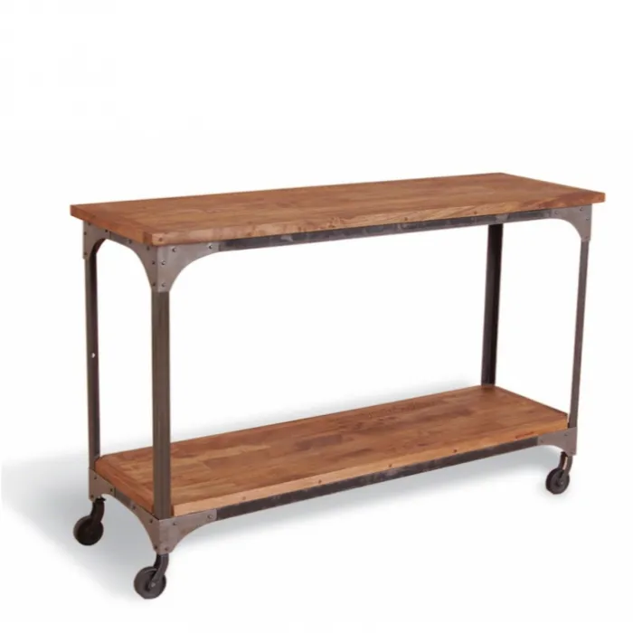 Консоль стол Industrial Metal Rust Console Table on Wheels от ImperiumLoft
