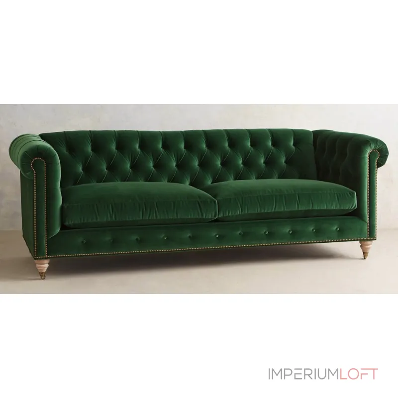 Трехместный диван Velvet Lyre Chesterfield Sofa