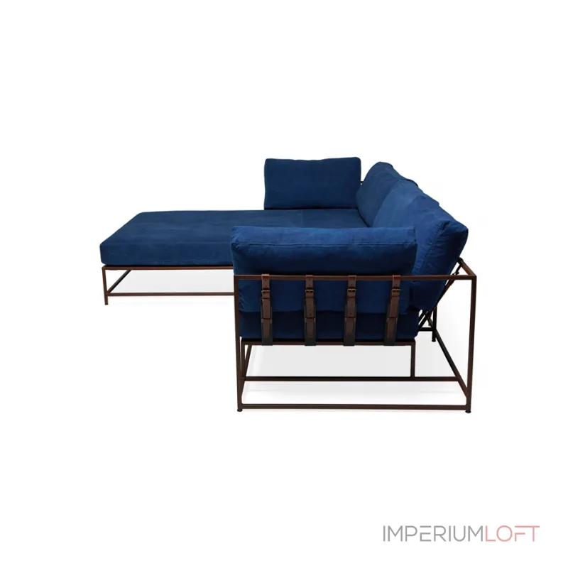 Угловой диван Indigo Denim and copper Sectional sofa designed by Stephen Kenn and Simon Miller in 2014 Угловой диван Indigo Denim and copper Sectional sofa designed by Stephen Kenn and Simon Miller in 2014
