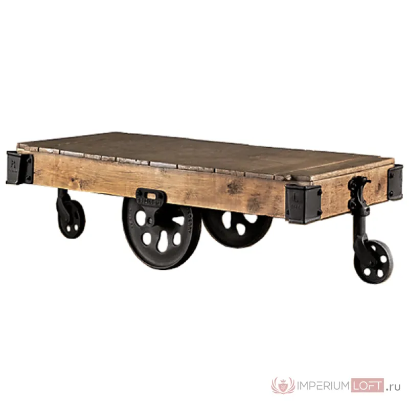 Кофейный стол на колесах Factory Cart Coffee Table от ImperiumLoft